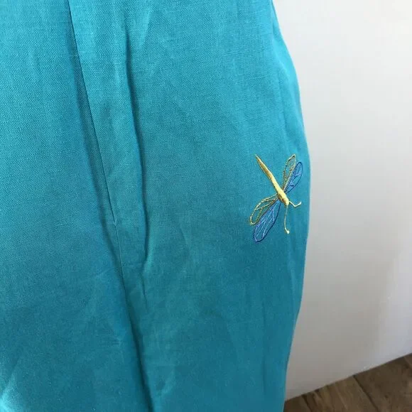 Donna Morgan Vintage Floral Embroidered Maxi Linen Dress Women’s 16 - Picture 12 of 16